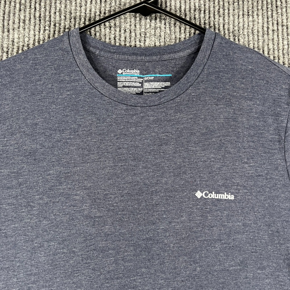 Columbia Shirt Mens Small Blue Short Sleeve Casual Outdoor Lightweight Hiking